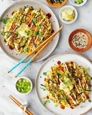 Okonomiyaki Meals paint by numbers