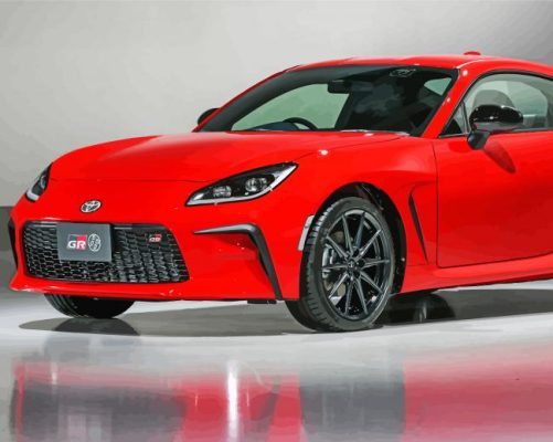 Red Toyota 86 paint by numbers