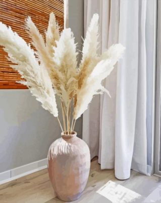 White Pampas Grass paint by numbers