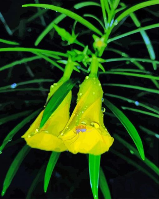 Yellow Flower With Spider paint by numbers