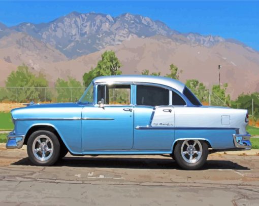 1955 Chevy Four Door Car Paint By Numbers