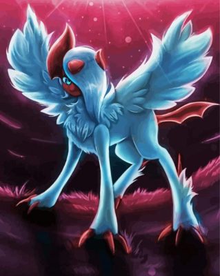 Absol Pokemon Anime paint by numbers