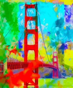Abstract Colorful Bridge Art paint by numbers