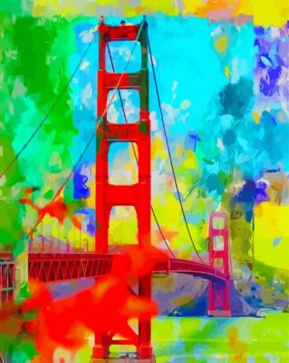 Abstract Colorful Bridge Art paint by numbers