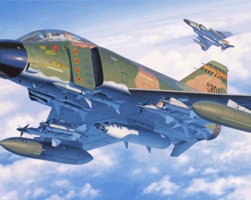 Aesthetic McDonnell Douglas F 4 Phantom II paint by numbers