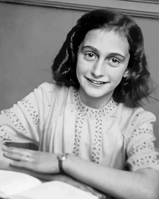 Black And White Anne Frank paint by numbers