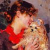 Boldini The Actress Rejane And Her Dog paint by numbers