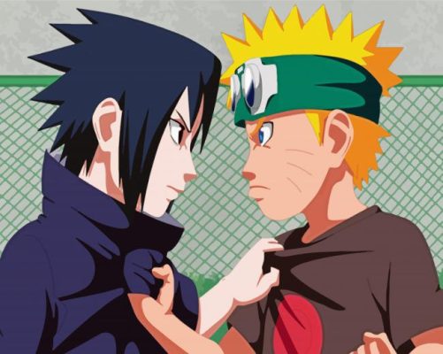 Child Naruto Vs Sasuke paint by numbers