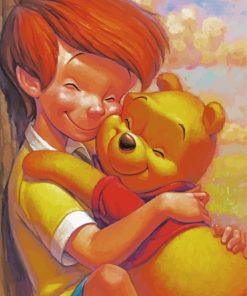 Christopher Robin And Winnie The Pooh Hug paint by numbers