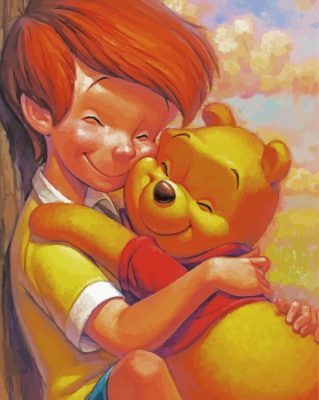 Christopher Robin And Winnie The Pooh Hug paint by numbers