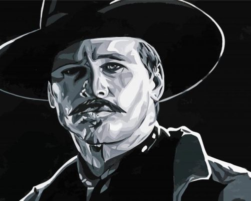 Doc Holliday In Black And White paint by numbers