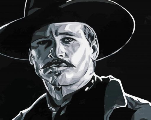 Doc Holliday In Black And White paint by numbers