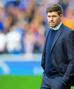 English Association Football Manager Steven Gerrard paint by numbers
