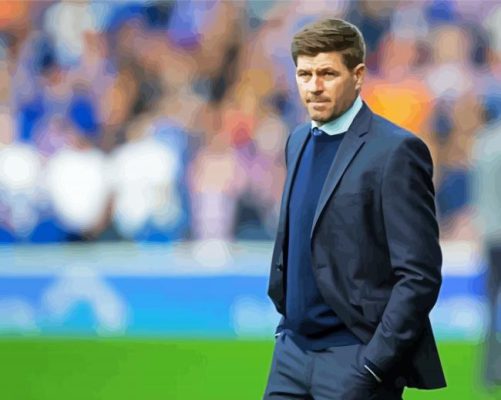 English Association Football Manager Steven Gerrard paint by numbers