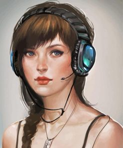 Gamer Girl Illustration Art paint by numbers