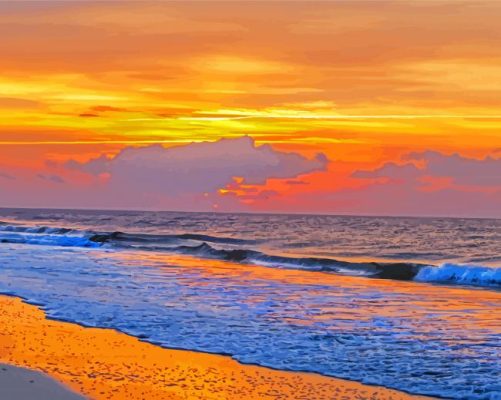 Golden Sunrise Isle Beach paint by numbers