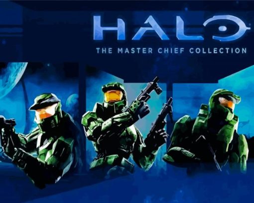 Halo Master Chief Video Game paint by numbers
