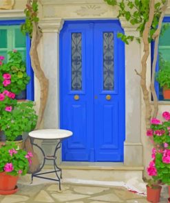 House With Blue Door paint by numbers