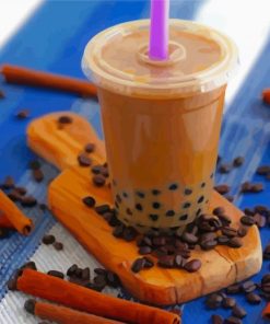 Iced Coffee Bubble Tea paint by numbers