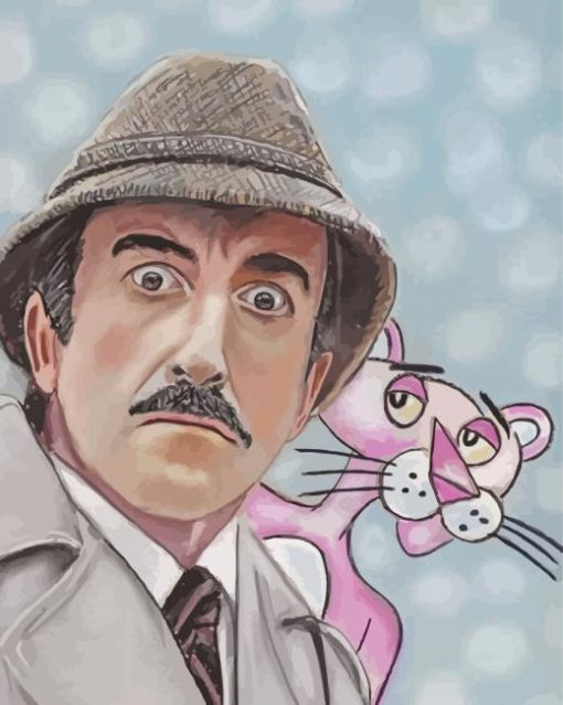 Inspector Clouseau And Pink Panther Art paint by numbers