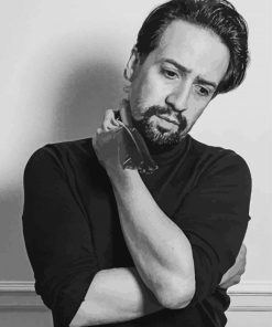 Lin Manuel Miranda In Black And White paint by numbers