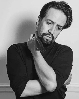 Lin Manuel Miranda In Black And White paint by numbers