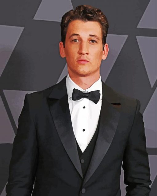 Miles Teller In Suit paint by numbers