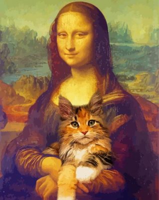 Mona Lisa And Cat Art paint by numbers