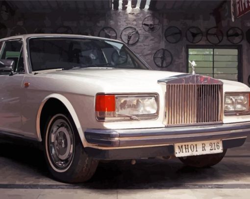 Old Vintage Rolls Royce Car paint by numbers