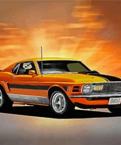 Old Yellow Mach 1 Mustang paint by numbers