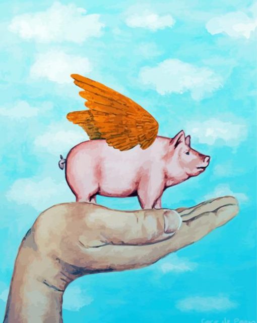 Pig With Wings On Hand paint by numbers