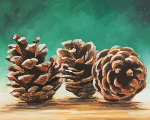 Pine Cones Art paint by numbers