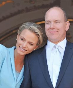 Prince Albert And His Wife Princess Of Monaco paint by numbers