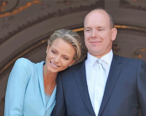 Prince Albert And His Wife Princess Of Monaco paint by numbers