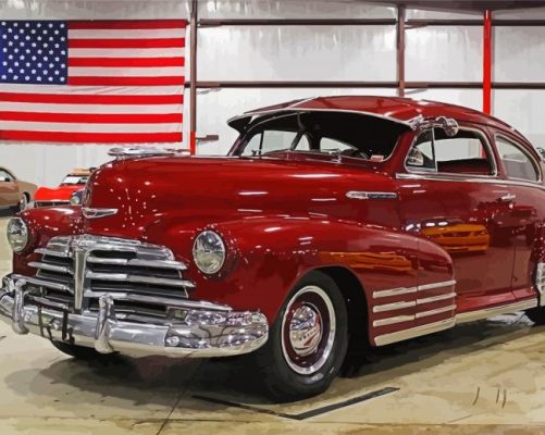 Red 48 Chevrolet Fleetline paint by numbers