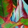 Red Green Banana Leaves paint by numbers