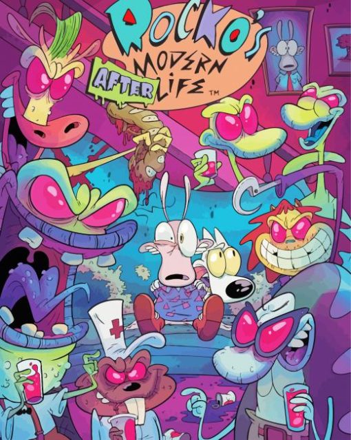 Rockos Modern Life Animation Poster paint by numbers