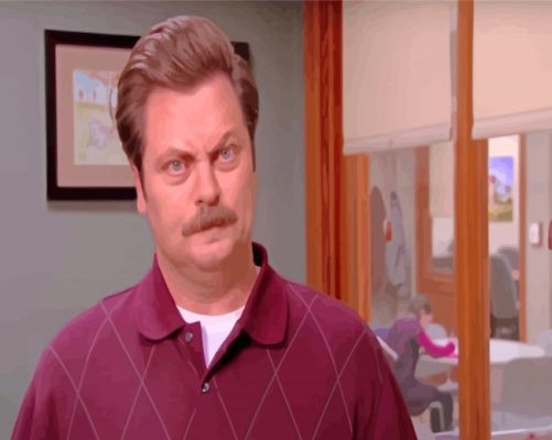 Ron Swanson Character paint by numbers