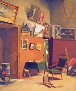 Studio On Rue Furstenberg By Frederic Bazille paint by numbers