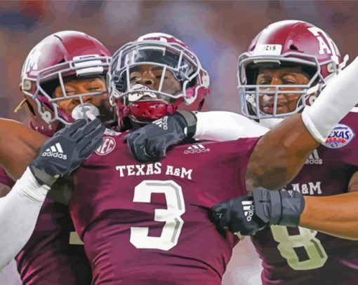 Texas A M Aggies Football Players paint by numbers