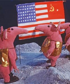 The Clangers With The American Flag paint by numbers