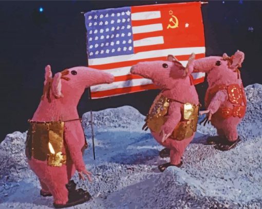 The Clangers With The American Flag paint by numbers