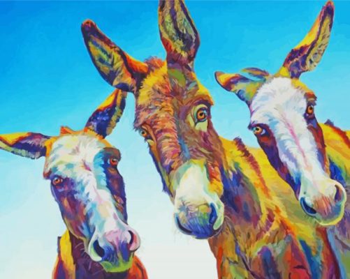 Three Donkeys Art Paint By Number