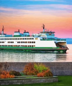 Washington Ferry In The Sea paint by numbers