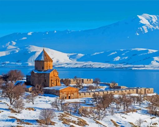 Winter In Akhtamar Island paint by numbers