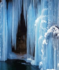 Winter Waterfall Ice paint by numbers