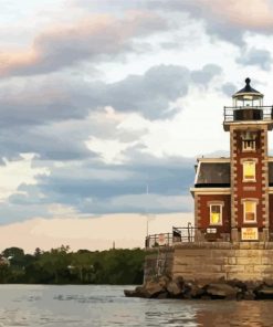 Hudson Athens Lighthouse Catskil paint by numbers