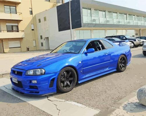 Nissan Skyline R34 paint by numbers