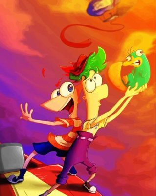 Aesthetic Phineas And Ferb paint by numbers