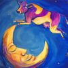 Aesthetic Cow Jumping Over The Moon Art paint by numbers